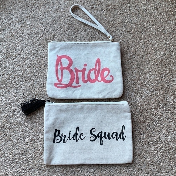 Bride and bride squad canvas clutches - Picture 1 of 3